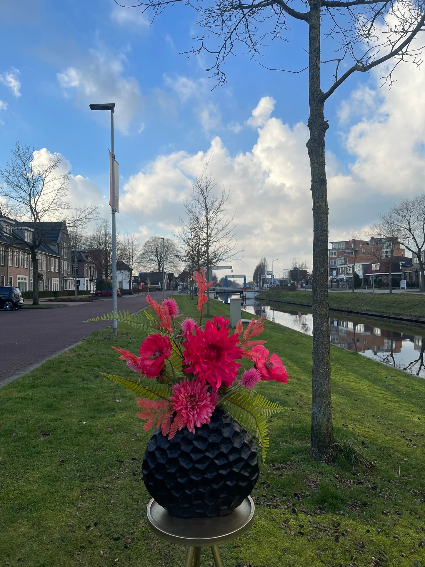 Zijdearrangement - Flamingo Flair